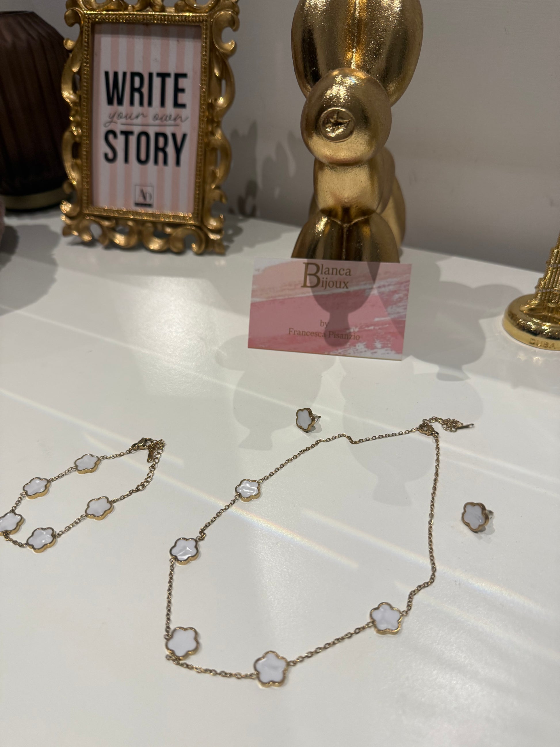 Set quadrifoglio white